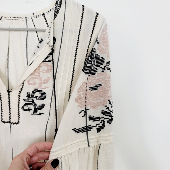 Ulla Johnson cream embroidered balloon sleeves top - Picture 7 of 10